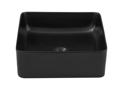 Lavabo en céramique noire Plaque de fixation du lavabo sur table Cuve de lavabo fixe