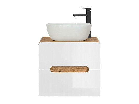 Lavabo lavabo de salle de bain avec bassin d'attachement 60cm armoire de base brillant