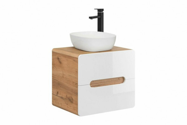 Lavabo lavabo de salle de bain avec bassin d'attachement 60cm armoire de base brillant