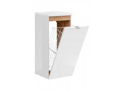 Armoire murale universelle avec étagère décorative et panier à linge pour salle de bains