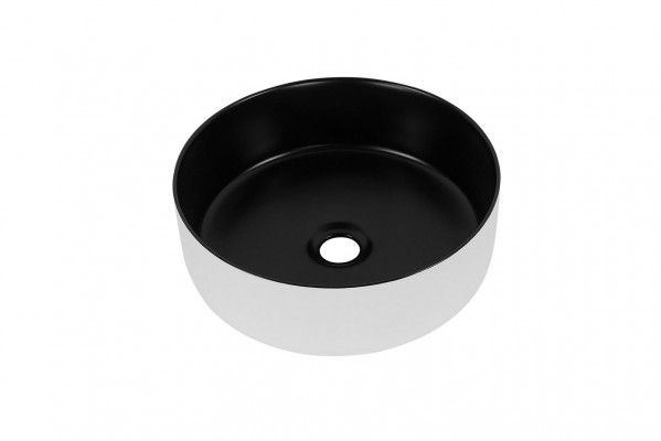 Ronde Ronde Cuvette Accessoire Lavabo Noir Blanc Cuvette