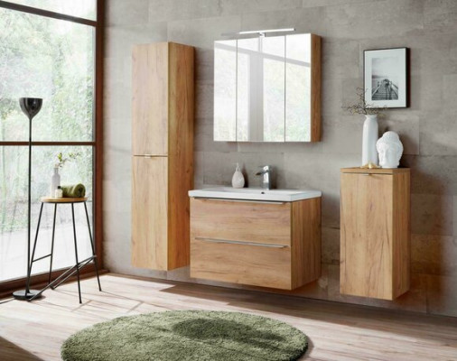 Conception Meubles de salle de bain Salle de bain 4 pcs. Ensemble Suite Armoire Déco Lavabo