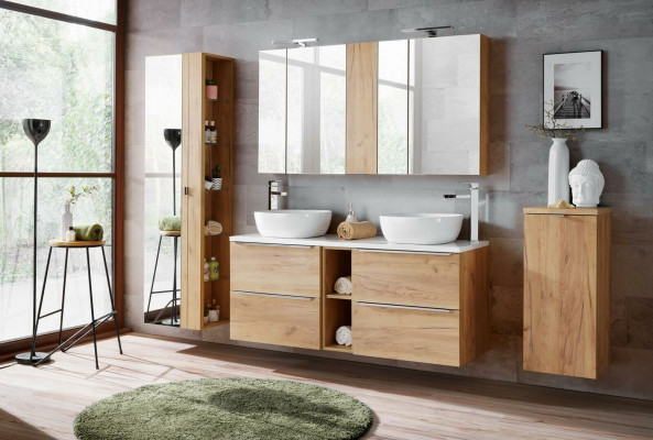Meuble de salle de bain Design Set de 8 pièces Ensemble Armoire Lavabo