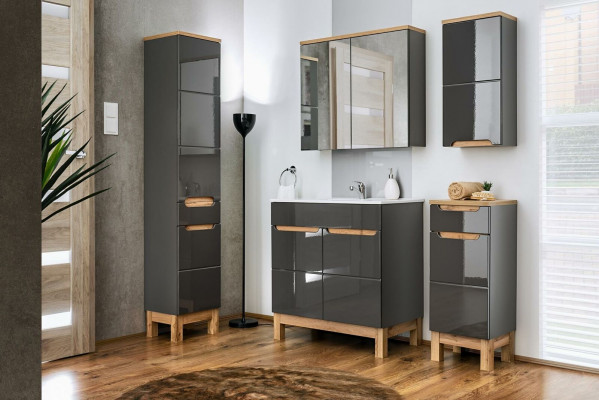 Ensemble de meubles de salle de bain design. Comprenant une armoire, un lavabo et un ensemble de meubles de salle de bain 5 pièces.