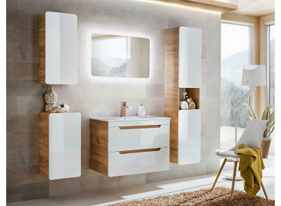 Conception Mobilier de salle de bains Suite de salle de bains Armoire Lavabo Éclairage décoratif