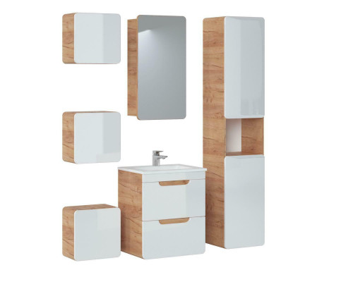 Conception de meubles de salle de bain Ensemble de 6 pièces Armoire Lavabo