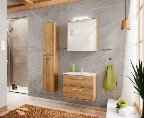 Meubles de salle de bain design Ensemble de décoration 3 pièces pour salle de bain Armoire Lavabo