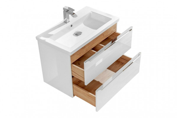 Ensemble de meubles de salle de bain 80cm Lavabo avec meuble sous-vasque Tiroir de lavabo Armoire murale