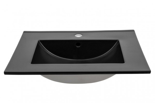 Lavabo en céramique Lavabo encastré Noir Lavabo en céramique