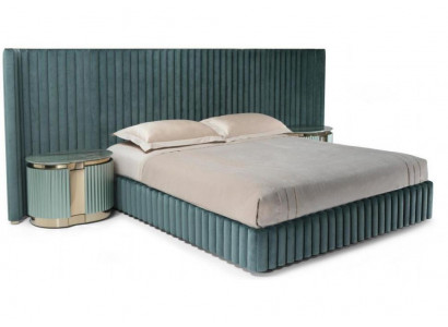 Chambre à coucher Mobilier Lit double 2x tables de chevet Structure de lit table de nuit