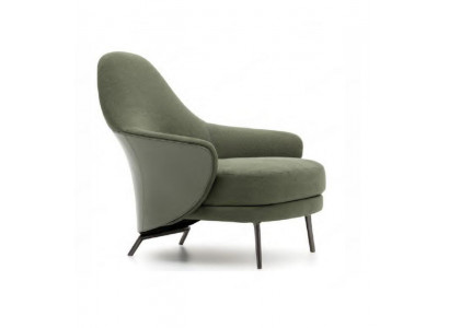 Fauteuil de luxe à accoudoirs rembourré chaise longue salon salle à manger vert