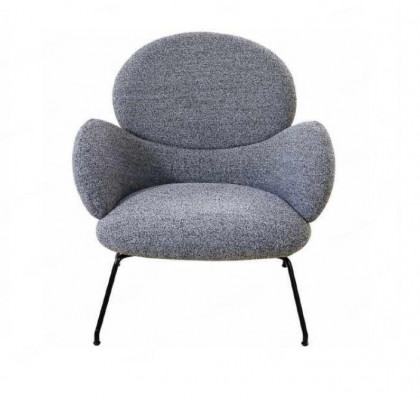 Fauteuil - Chaise fauteuil rembourrée en velours Gris pour salon salle à manger