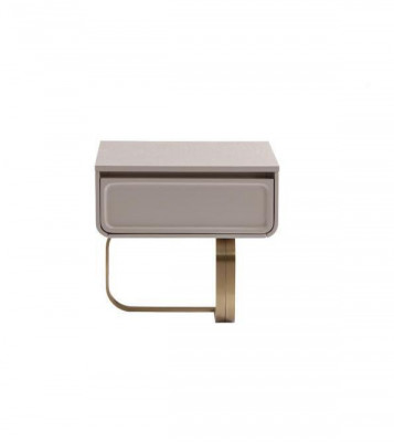 Table de chevet beige Table de chevet Chambre Table d'appoint en acier inoxydable Table en bois Moderne