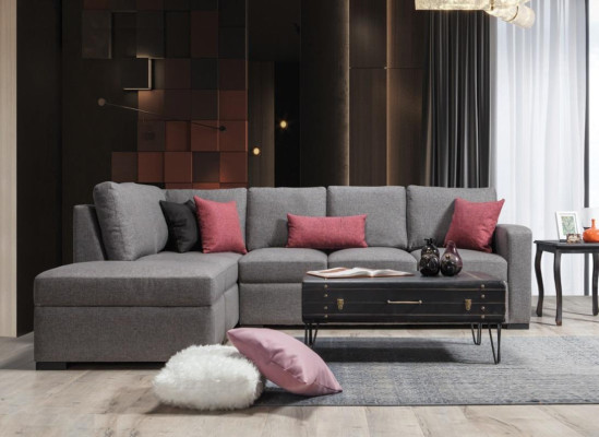 Salon Rembourrage Mobilier de Luxe Canapé d'angle en L moderne en forme de L Design Moderne Sofa Couch