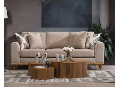 Canapé trois places Salon Design Mobilier Moderne de Luxe Canapés Beige
