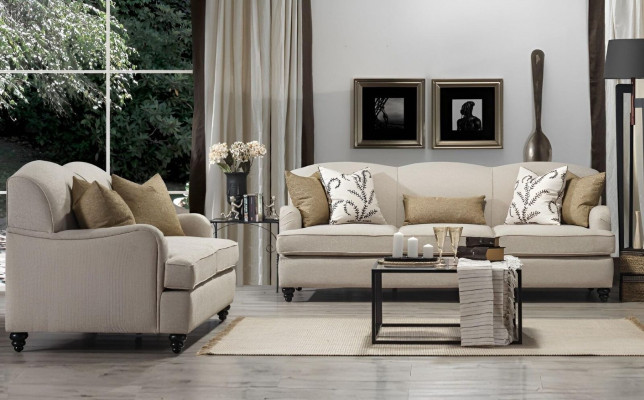 Salle de séjour Ensemble de canapé Deux places avec Canapé trois places Luxueux Conception Mobilier Sofa
