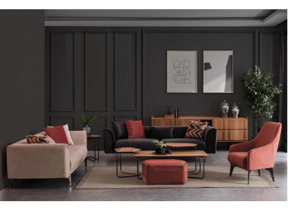 Groupe de sièges moderne Canapés de luxe Trois places Fauteuil 3+3+1 Ensemble Salon