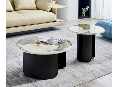 Table basse de luxe en marbre pour salon. Design de table basse en marbre pour salle de séjour. Nouveau meuble de salon.