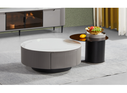 Ensemble rond de 2 tables basses Table basse Table d'appoint Design Salon