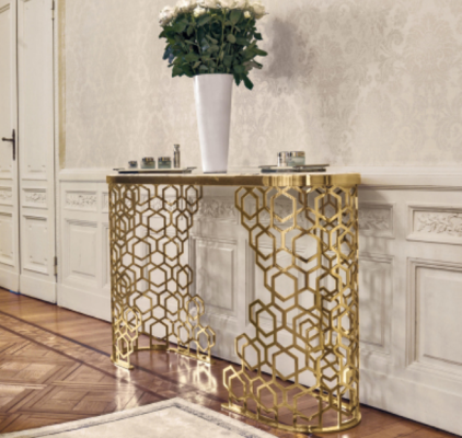 Console de luxe Design Consoles Mobilier Table Buffet Meubles Or