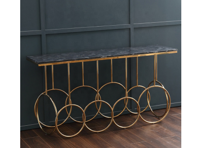 Table basse de luxe en acier inoxydable design or nouveau