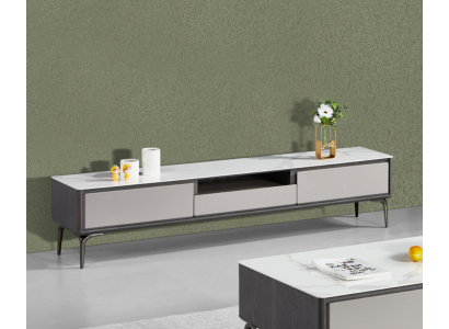 Meuble bas de télévision de luxe de style moderne, armoire TV, meuble bas de télévision, meuble de salon gris