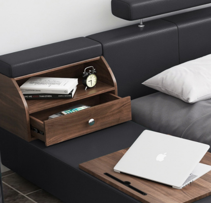 Lits Hôtel Moderne Multifonction Double Lit Design Luxe Rembourrage