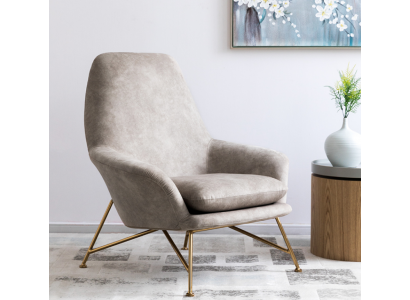 Fauteuil de design Luxe Textile Tapisserie Salon Gris Mobilier