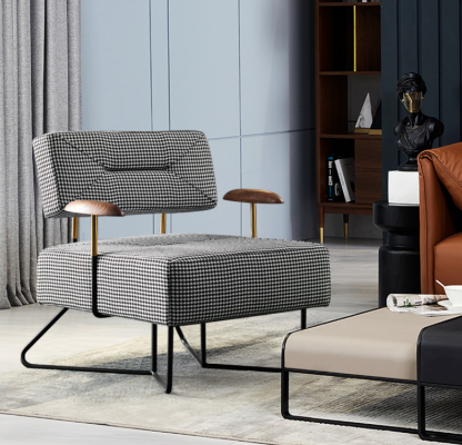 Fauteuil chaise Rembourrage Télévision Textile Bois Tissu Conception Salon Club Détente