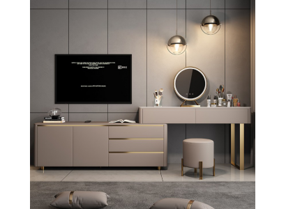 Coiffeuse avec tiroirs pour le téléviseur Miroir Console de luxe Chambre
