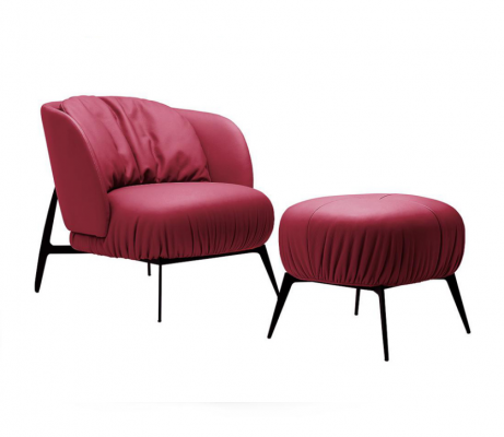 Tabouret de fauteuil Design Salon Moderne Ensemble Suite Rembourrage Relax 2 pièces.