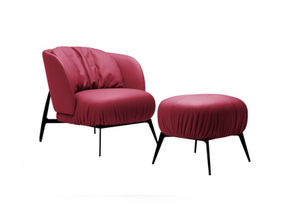 Tabouret de fauteuil Design Salon Moderne Ensemble Suite Rembourrage Relax 2 pièces.