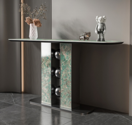 Console de luxe moderne - Designer en bois gris - Meuble neuf pour salon