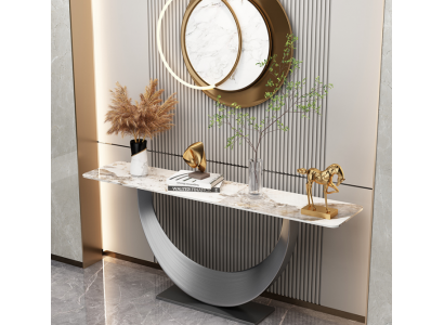 Consoles de designer de luxe Table console moderne en acier inoxydable Design Argent
