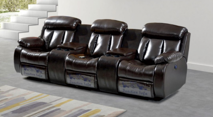 Canapé de salon élaboré 3 places Mobilier de salon Canapé de luxe Brun