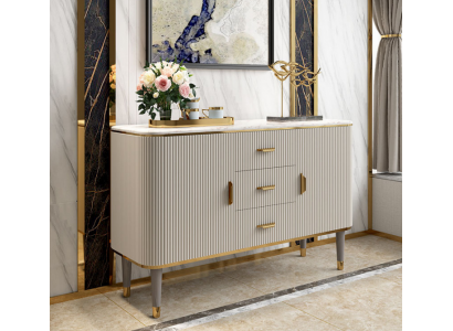 Meubles de design Luxueux Commode Buffet Salle de séjour Moderne Gris Bois nouveau