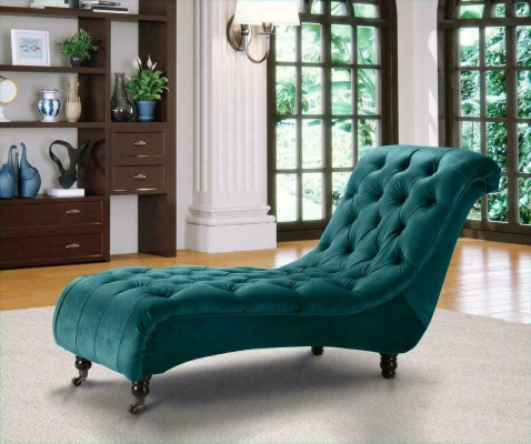 Chesterfield Velours Chaise Longue Canapé Designer Club Lounger Tissu en Tissu Upholstery