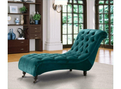Chesterfield Velours Chaise Longue Canapé Designer Club Lounger Tissu en Tissu Upholstery