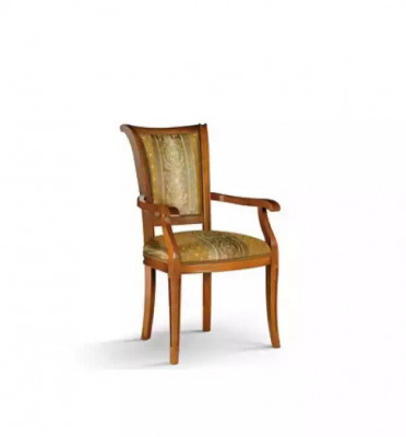 Chaise de salle à manger avec accoudoirs de style Art Déco Design de salle à manger Textile de luxe Marron