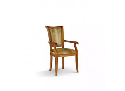 Chaise de salle à manger avec accoudoirs de style Art Déco Design de salle à manger Textile de luxe Marron