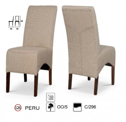 Chaise de salle à manger Pérou - Tissu / Bois