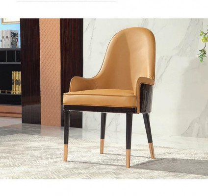 Chaise 1x Salle à manger Fauteuil Fauteuil TV Salon Club Cuir Textile Siège