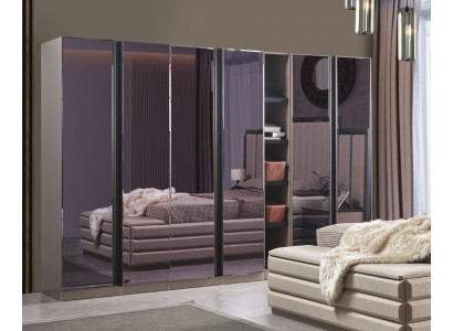 Meubles de garde-robe modernes pour chambre à coucher, armoires de garde-robe de luxe en gris.