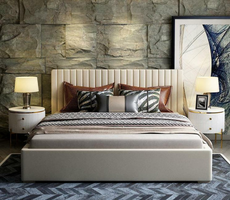 Designer Lit Chambre Lit double Lits Cuir Hôtel de luxe Rembourrage 180/200cm