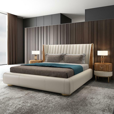 Meubles design italiens Lit Chambre à coucher double 150x200cm Lits Cuir neuf