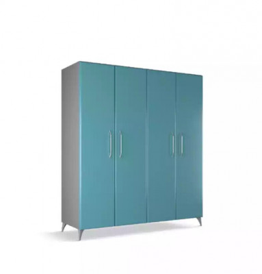 Armoire Chambre Armoire en Bois Armoire Moderne Placards à Vêtements Bleu