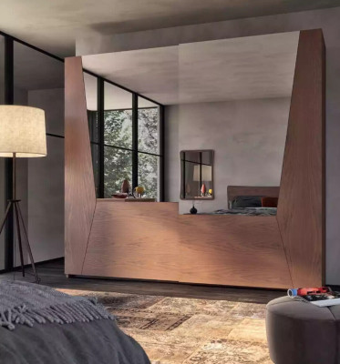 Armoire marron Chambre Armoire en bois Armoire de luxe Moderne Penderies