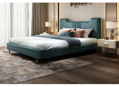 Lit en bois de designer moderne Mobilier noble Lits doubles nouvelle tapisserie de chambre