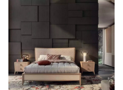 Ensemble de chambre à coucher Lit 2x Tables de chevet Design Luxe nouveau 3 pièces Moderne Bois