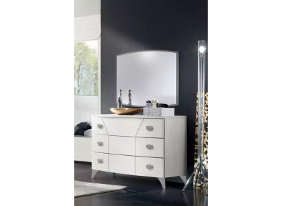 Ensemble de chambre commode Miroir Luxe Complet Blanc Bahut 2 pièces